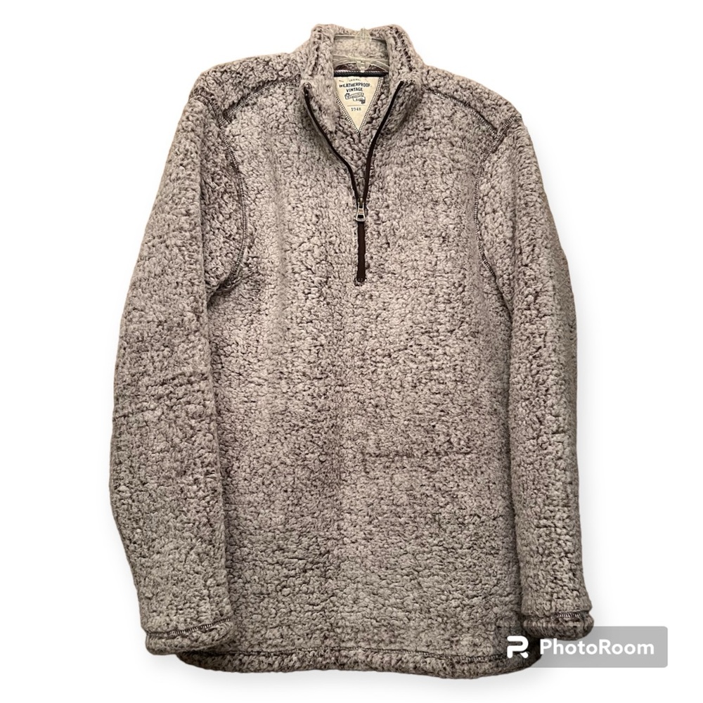 Weatherproof Vintage Sweater - Sherpa Sweatshirt in Grey